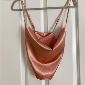Cowl neck silk cami